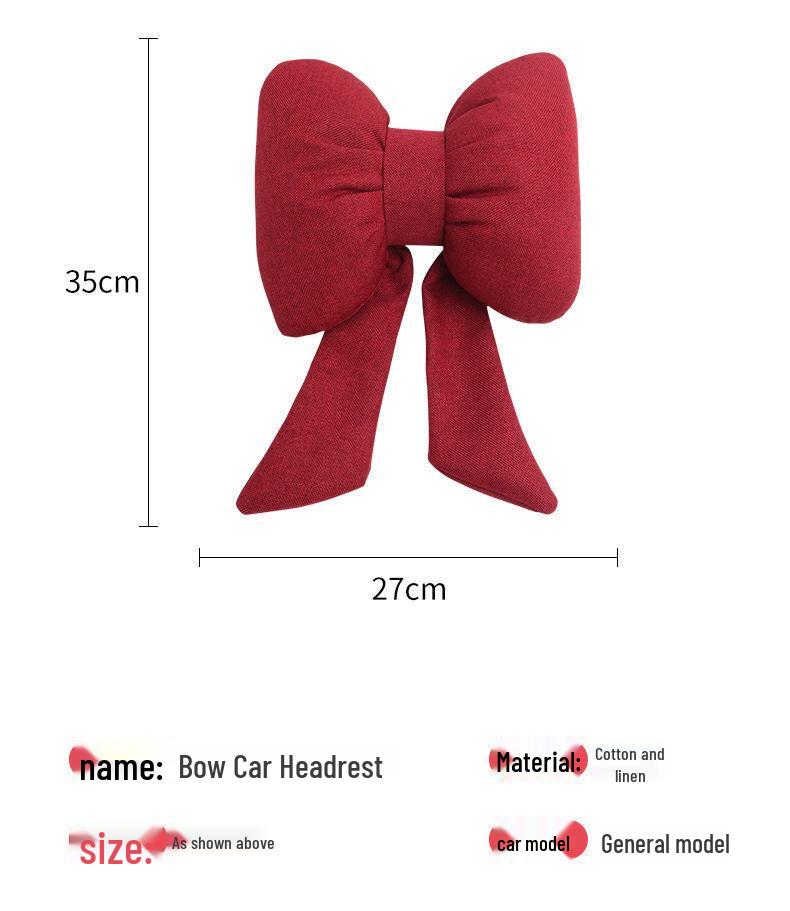 Car Headrest Bowknot Neck Support Pillow - Cervical Seat Cushion Pair
