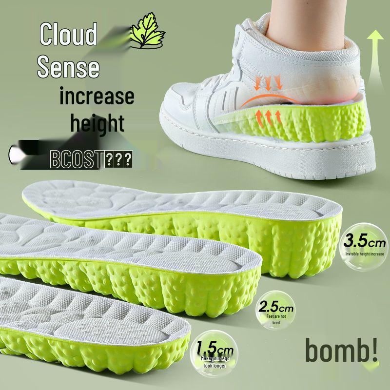 Xin Yang Dao Cloud Odor-Resistant Height Increasing Insoles - Sweat-Absorbing, Shock-Absorbing, Invisible, Anti-Pain for Men and Women.