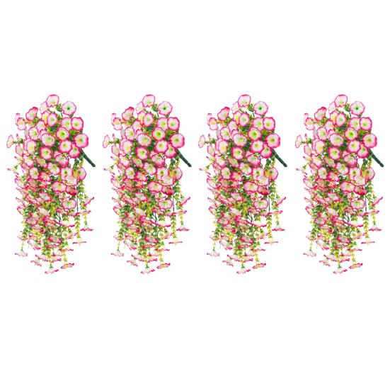 

Yousheng 4 шт. подвесные искусственные ипомеи, устойчивые к ультрафиолетовому излучению искусственные цветы, всепогодные искусственные цветы для наружного украшения, подвесные кашпо для крыльца