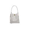 Charlie 26 Mode Print Monogramm Canvas und Leder Beuteltasche Damen Umhängetasche Rosa Weiß 89003-B4R7B