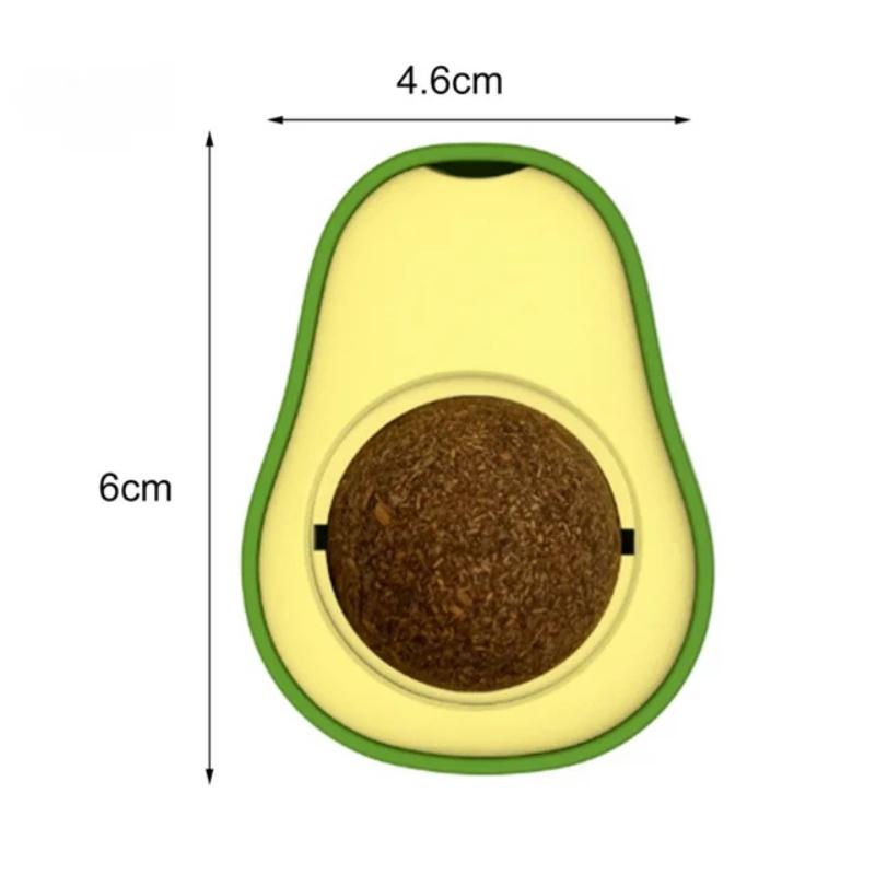 

Avocado Catnip Ball Rotatable Wall Stickup Cat Toy Mint Teeth Cleaning Grinding Chew Toy Pet Interactive Pet Cat Supplies