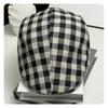 New British Classic Plaid Cotton And Linen High-Quality Forward Hat Men'S And Women'S Fashion Versatile Face Beret Cap