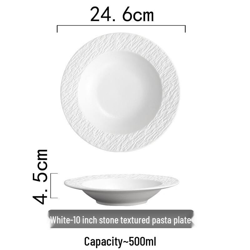 Abay Japanese Ceramic Rock Pattern Pasta Plate