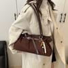 Vintage Belt Design Suede Shoulder Bags for Women Autumn Versatile Ladies Classic Handbags Large Capacity Female Tote Bag
