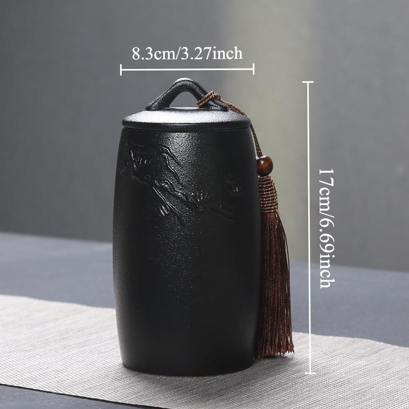 

1pc Ceramic Tea Jar Candy Packaging Jar Kitchen Seasoning Storage Tank Storage Container Tea Room Supplies Tea Room Decoration чёрный