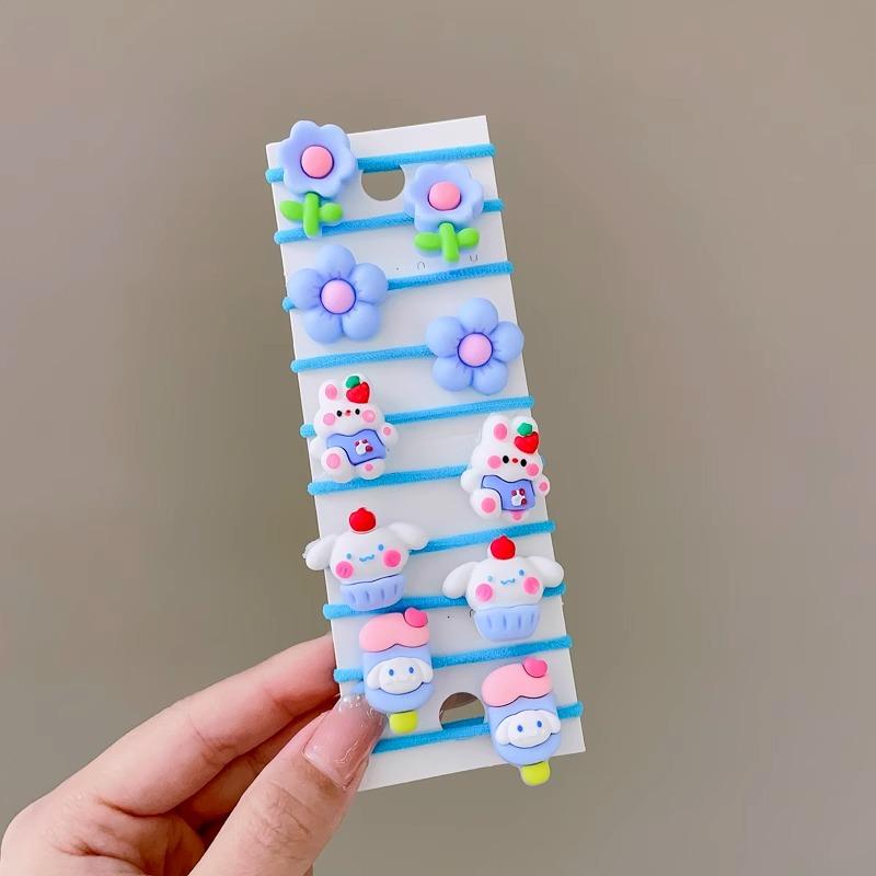 10-30PCS/Set, Cute Cartoon Animals, Hair Bands, Girls, Elastic Rubber Band, Headwear, Hair Accessories