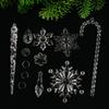 20PCS Clear Shatterproof Icicle Christmas Ornament Durable Portable Hanging Decors For Tree Door Curtain Holiday Decoration