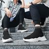 High-top casual socks shoes autumn and winter fly-woven soft-soled lazy shoes couple sports shoes