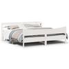 VidaXL Bed Frames and Headboard White 180x200 Cm Solid Pine Wood, Slat Base, Double Bed Frame, Wooden Bed Frame 3307036