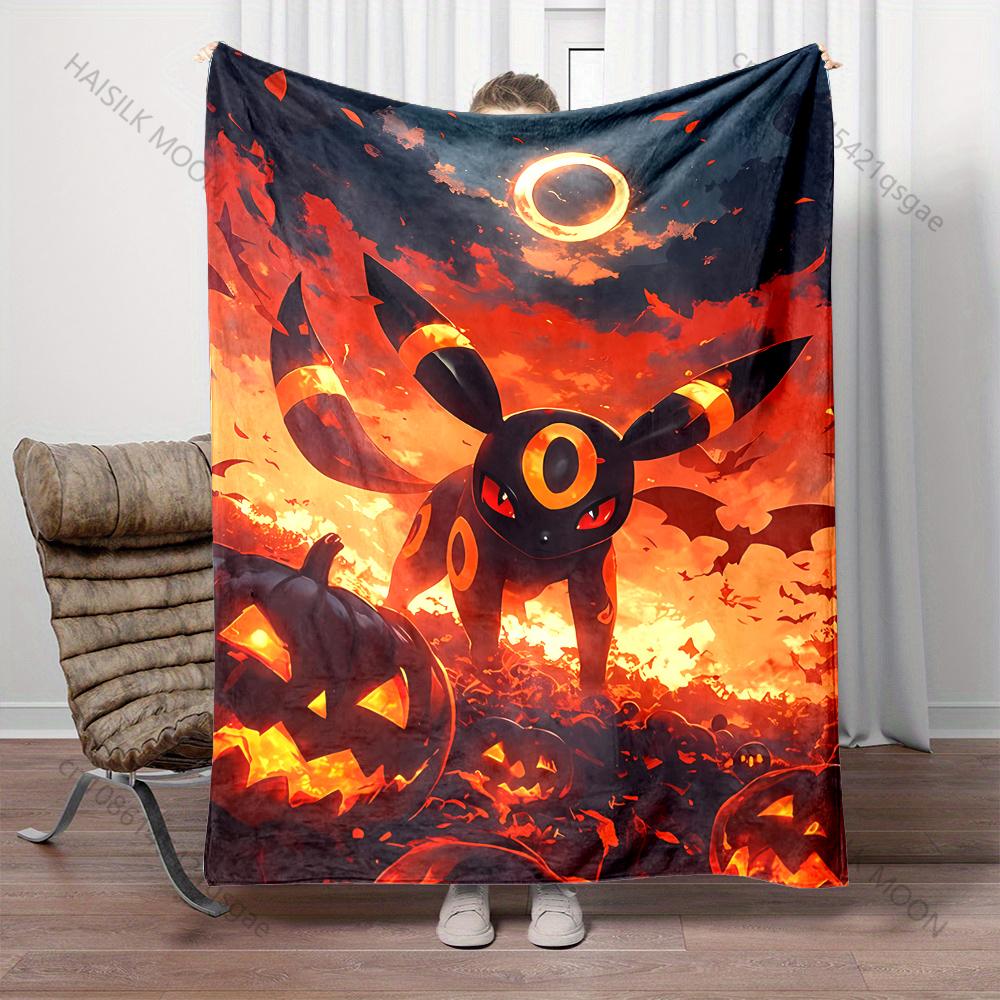 Multiple Sizes Pokemon Umbreon Printed Warm Soft Flannel Material Suitable for All Seasons Deluxe Gifts for Adults and Children