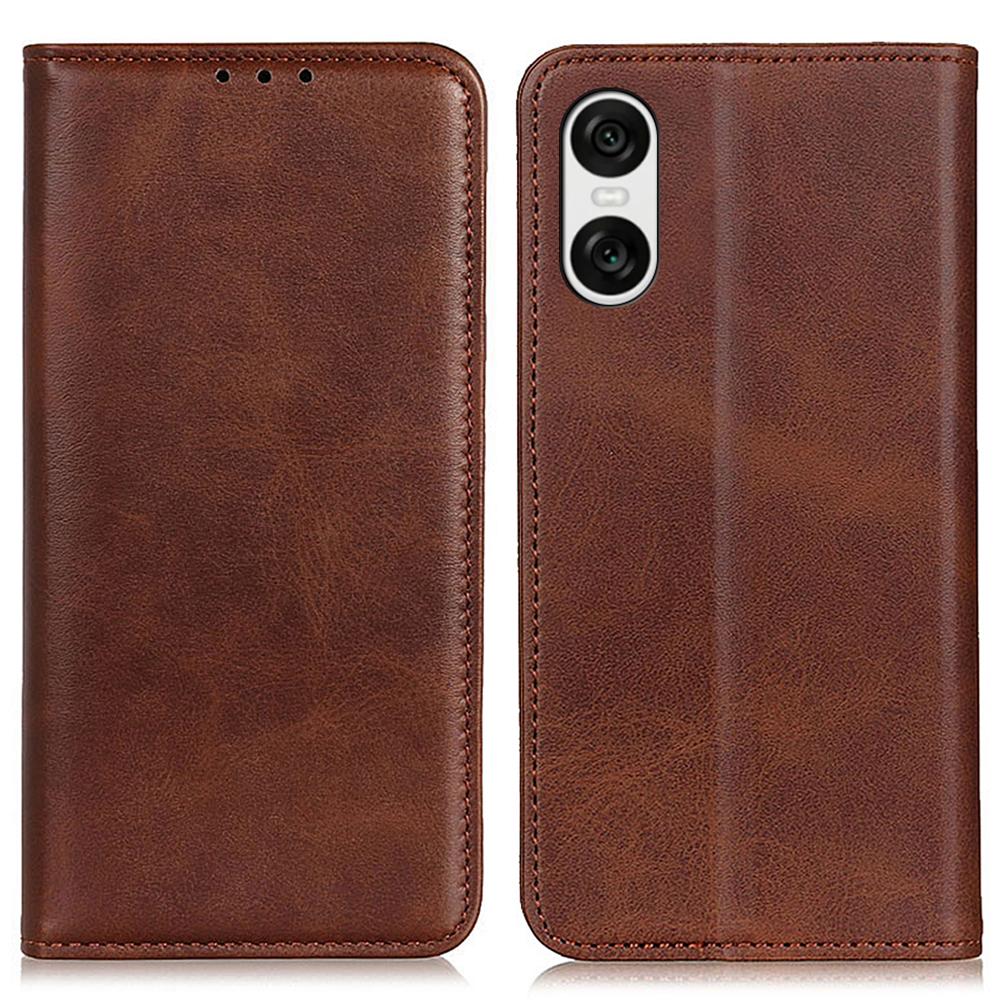 For Sony Xperia 10 VI Protective Case Split Leather Magnetic Closing Wallet Phone Shell