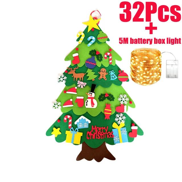 DIY Felt Christmas Tree Set With Ornaments Plus For Home Wall Hanging Felt Christmas Craft Kits Xmas Decoration Party Gifts