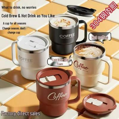 Large Capacity 304 Stainless Steel Thermos Cup with Lid - Drop-resistant Mug for Dorm or Home.