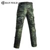 Russian camo jogger outdoor torn cargo pants + padded hiking clothing combat street wear men's pants