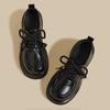 Thick-soled Muffin Heightens Thick Heel Black Small Leather Shoes Children's British Style 2025 Autumn New Popular Casual Shoes