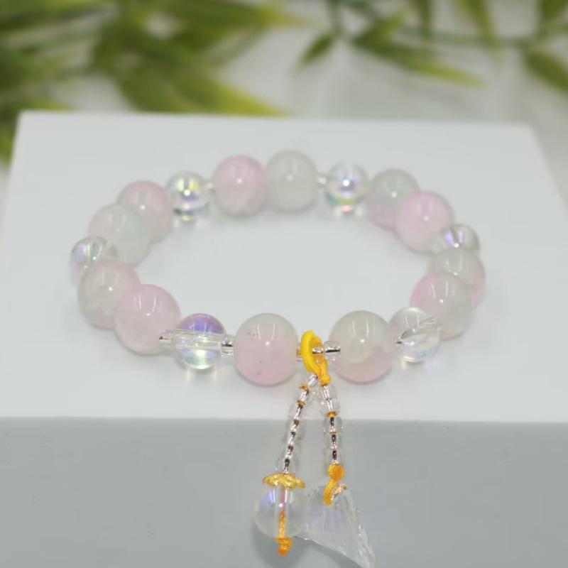 Braccialetto in Vetro Sette Colori a Coda di Pesce con Cristallo Imitazione Scatola Regalo per Ragazze