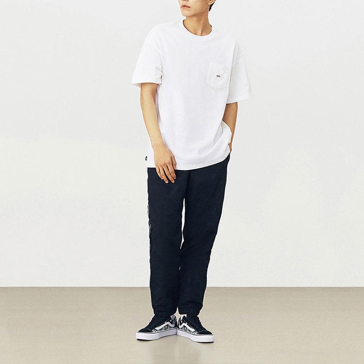 Vans Solid Color Pocket Letter Logo Loose Casual Short Sleeve Drop Shoulder T-Shirt Unisex T-Shirts White VN0A5E5IWHT