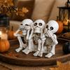 Personalized Birthday Souvenir Halloween Three Wise Skull Ornaments, See No Hear Speak Evil Conjoined Curious Oddities Collectibles Skeleton