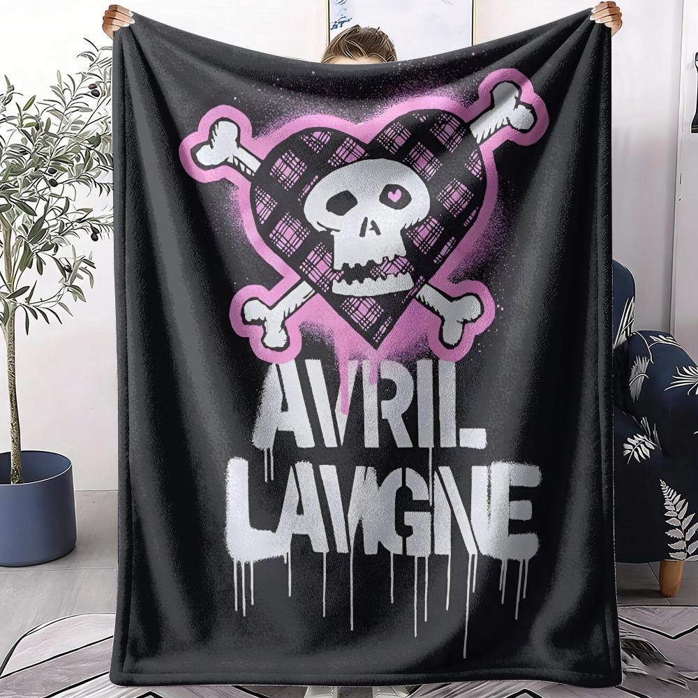 A-Avril L-Lavigne Throw Soft Flannel Throw Summer AC Blanket Lightweight Cool Nap Blanket for Sofa Bed Couch Travel 75X95CM