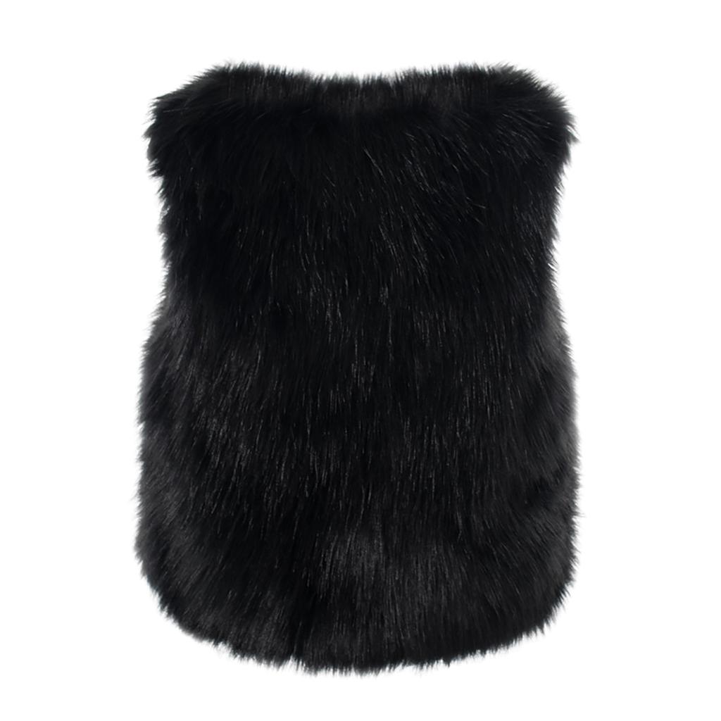 Ärmellose Kunstweste für Damen, einfarbig, lockerer Wintermantel