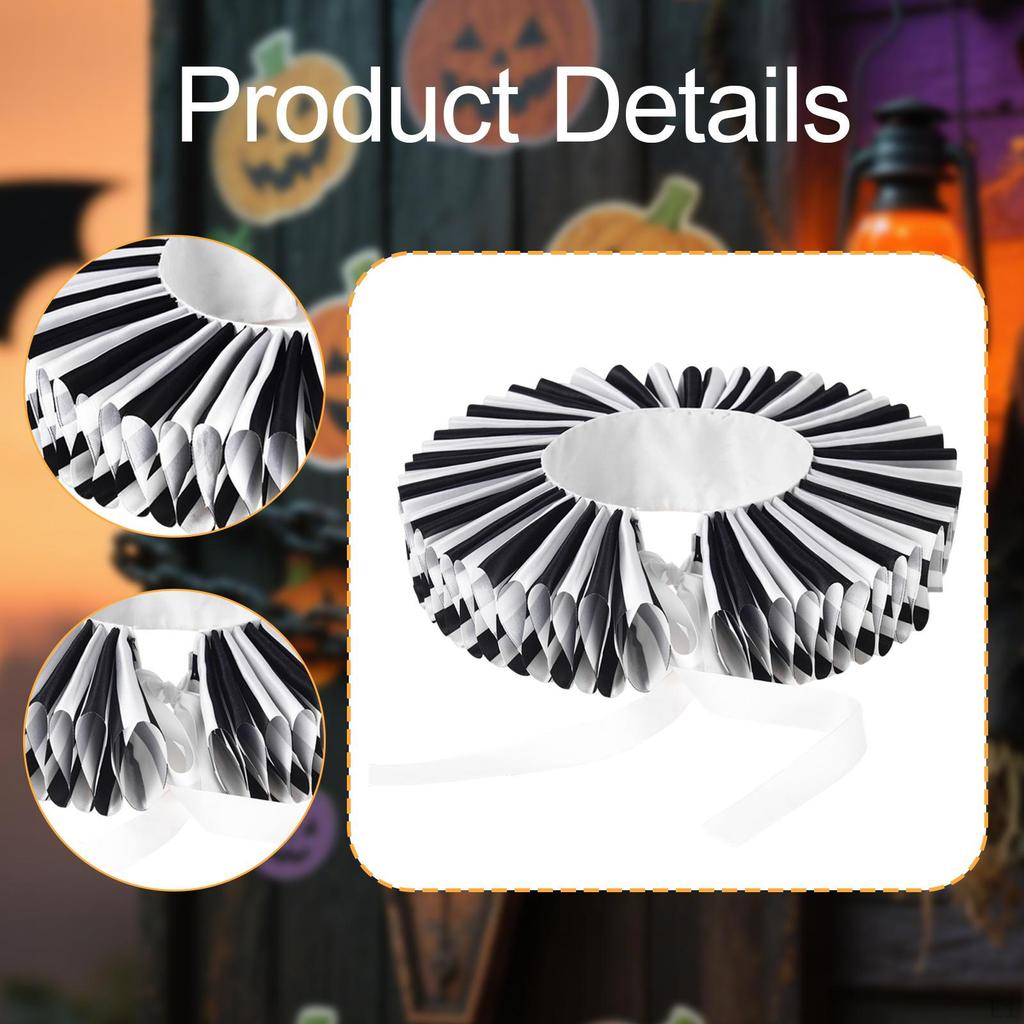 Halloween Clown Collars Easy to Wear Ruffle for Cosplay Party Festival
