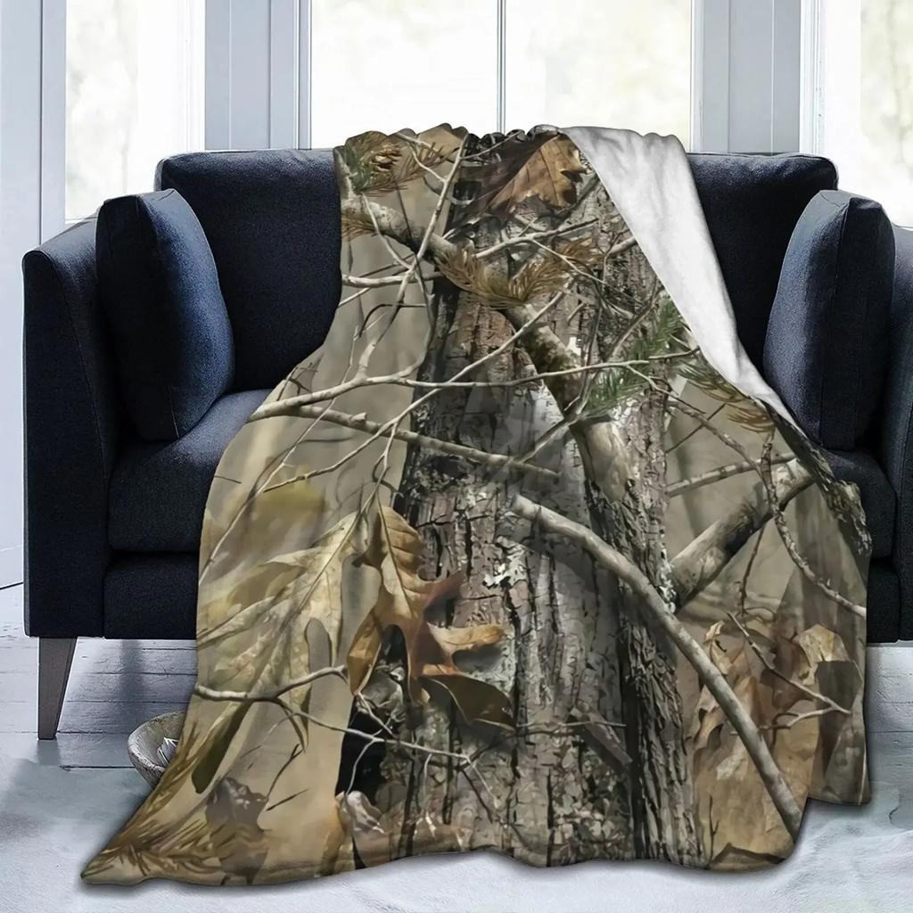 Coperta Mimetica Real Tree Camo in Flanella per Tutte le Stagioni Militare Popolare Calda Plaid per Letto Divano Biancheria da Letto Plaid Misura King Size