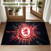 Crystal Velvet Square Rug Custom NameMiddlesbrough FC Pattern Non Slip Home Floor Decor Rug