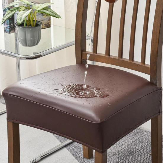 Housse de siège élastique en similicuir antidérapante imperméable résistante à l'huile isolation thermique couleur unie résistante aux rayures