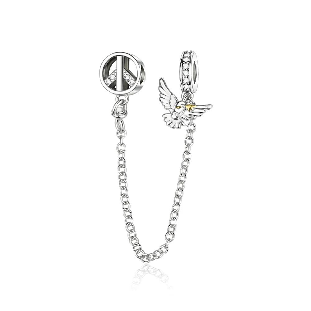 Copper Charms Original Design Blue Eyes Zircon Cat Dog Bead Heart Charm Diy Fit Bracelet For Women Wedding Jewelry Gift