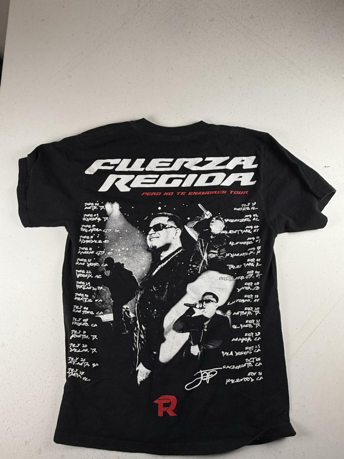 Fuerza Regida Pero No Te Enamores Tour Graphic T-shirt Men Medium Black Music Unisex T-Shirt L