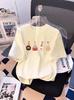 Children's White Cotton Short-Sleeve T-shirt (2026 New Style) for Medium to Large Girls - Summer Half-Sleeve Top