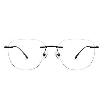 John Jacobs | Black Rimless Square Shape Blue Cut & Antiglare Zero Power Computer Glasses For Men & Women | Large | JJ E12634