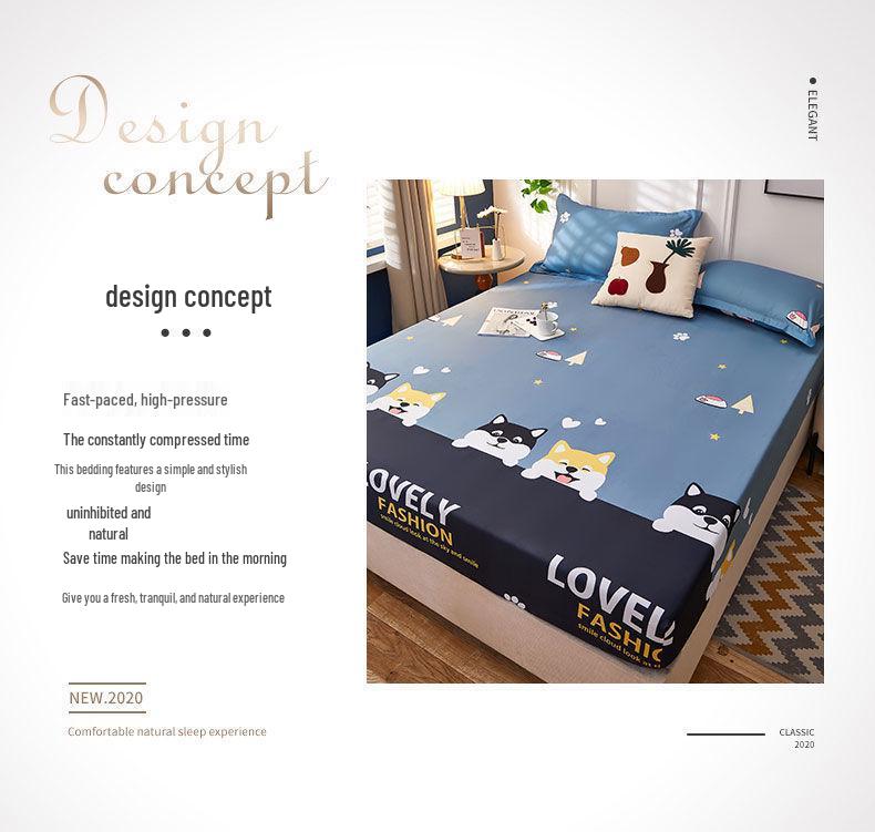 Nanjiren Washed Cotton Non-Slip Fitted Bedspread & Mattress Protector