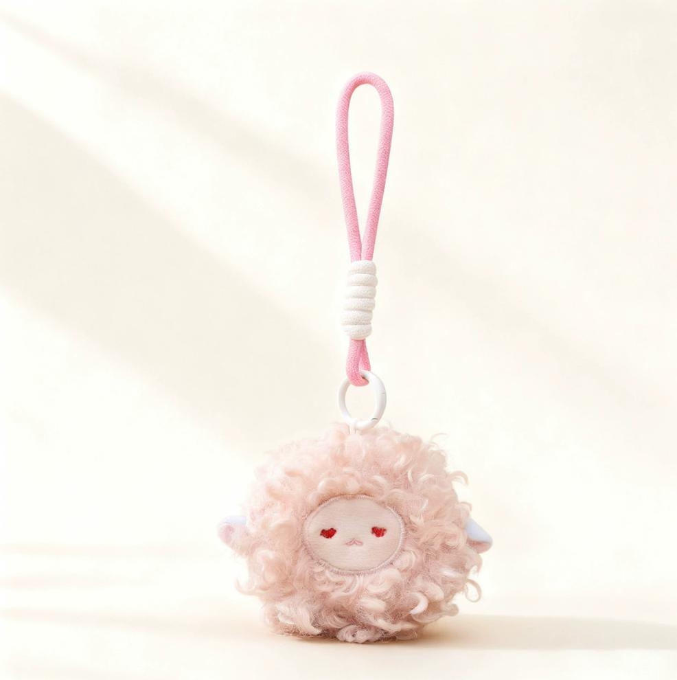 6cm Cute Curly-Haired Lamb Plush Keychain Pendant Girls' Schoolbag Charm Small Accessory gifts