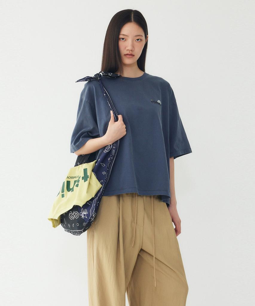 STUDIO TOMBOY Garment Dyed Reversible Print Short Sleeve T-Shirt_Navy 9176322974