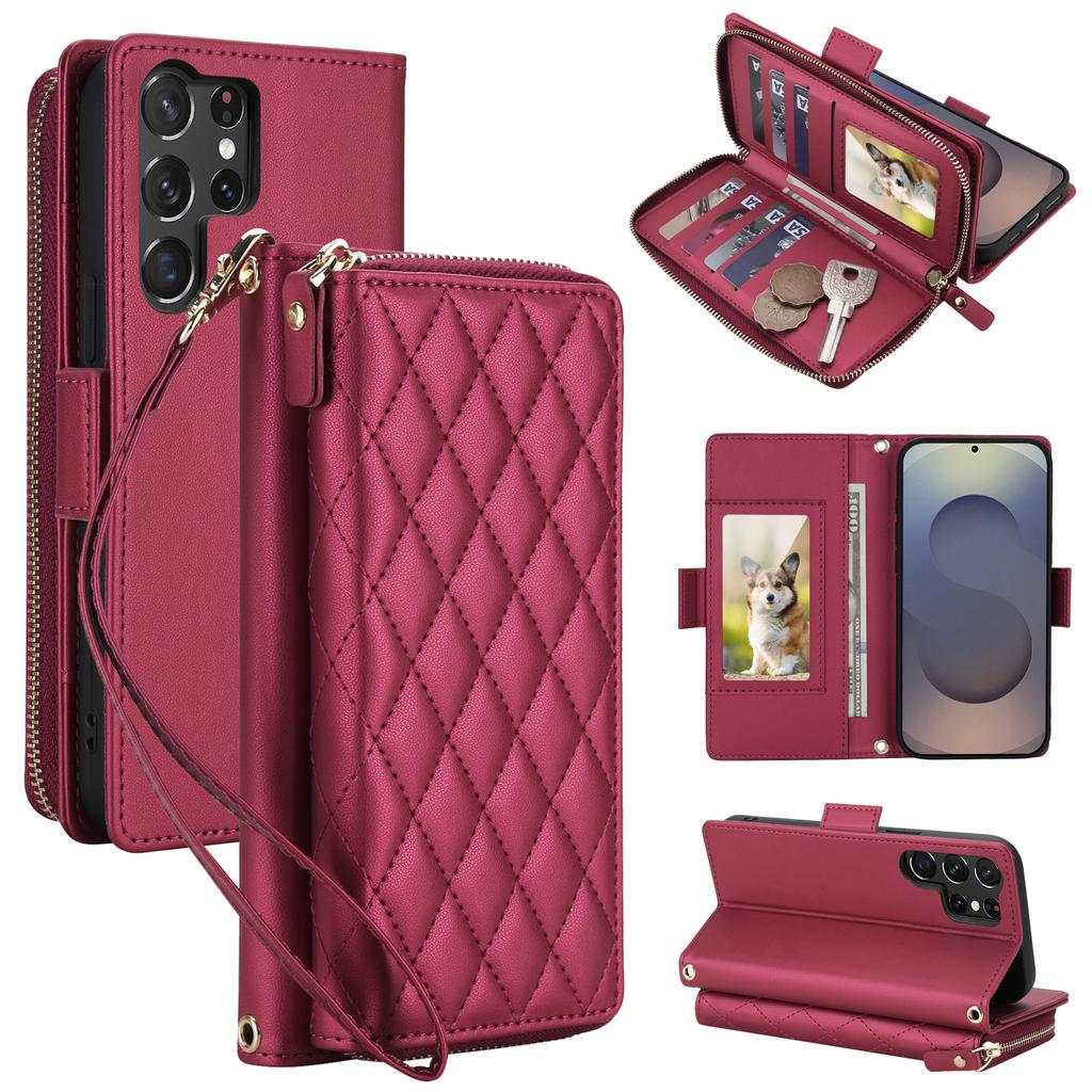 Crossbody Wallet Cards Solt Leather Case For Samsung Galaxy S26 Ultra S25 S24 Plus S23 A17 A07 A57 Shockproof Lanyard Bag Cover