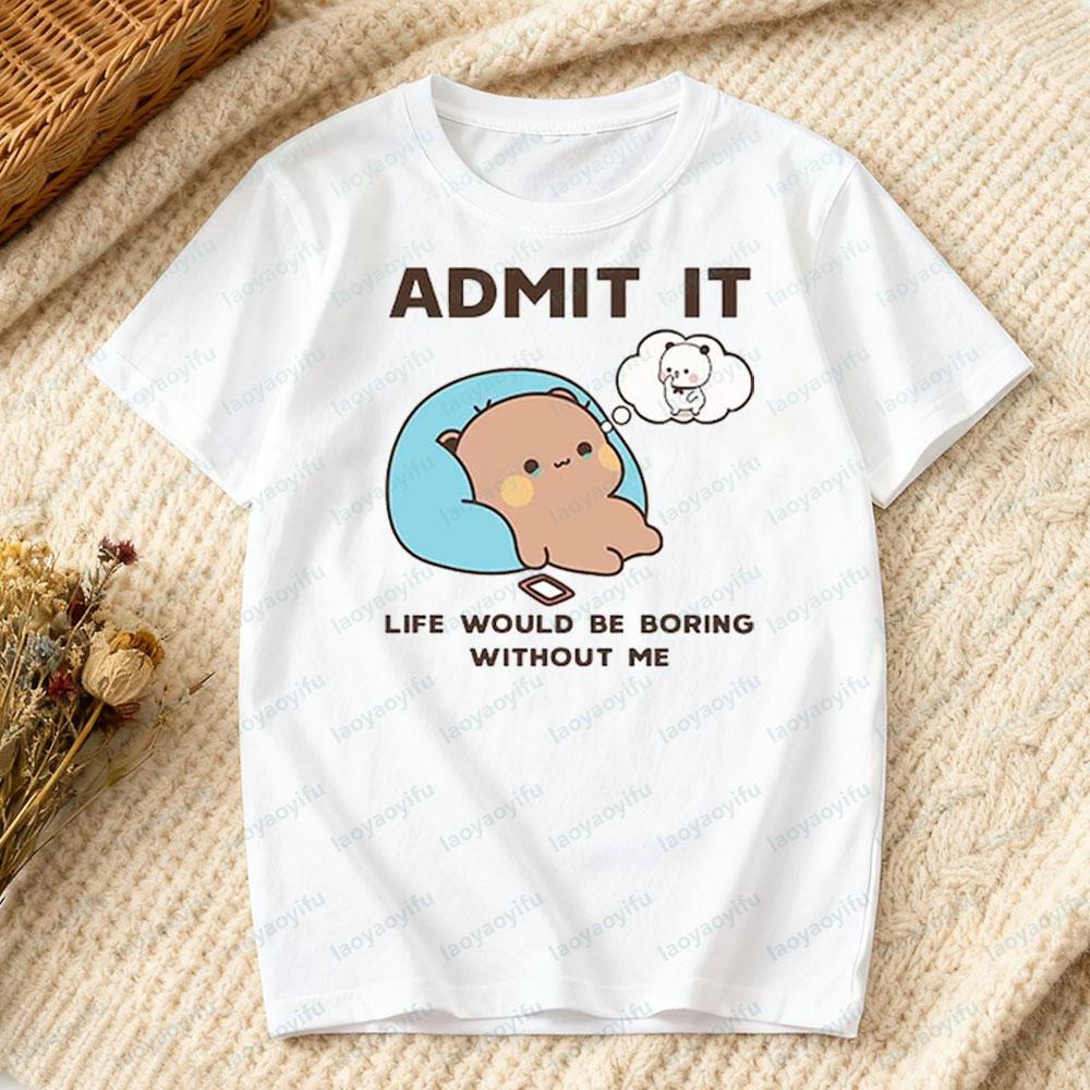 

Bubu Dudu Bear Funny Sarcastic Graphic Tshirt Cozy Couple Gift Shirt Daily Life Casual Men Women Cotton T-shirt S