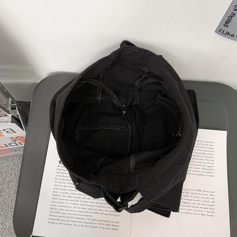 Teenager Canvas Textile Big Capacity School Book Side Sling Bag 2023 Leisure Fabric Cloth Aesthetic Y2K Grunge Hip Hop Pouch Bag