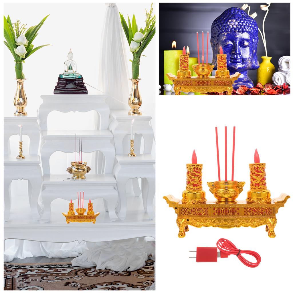 LED Retro Chinesische Lampe Buddhistisches Licht Chinesischer Stil Buddha Zubehör für Zuhause Büro Meditation Anbetung