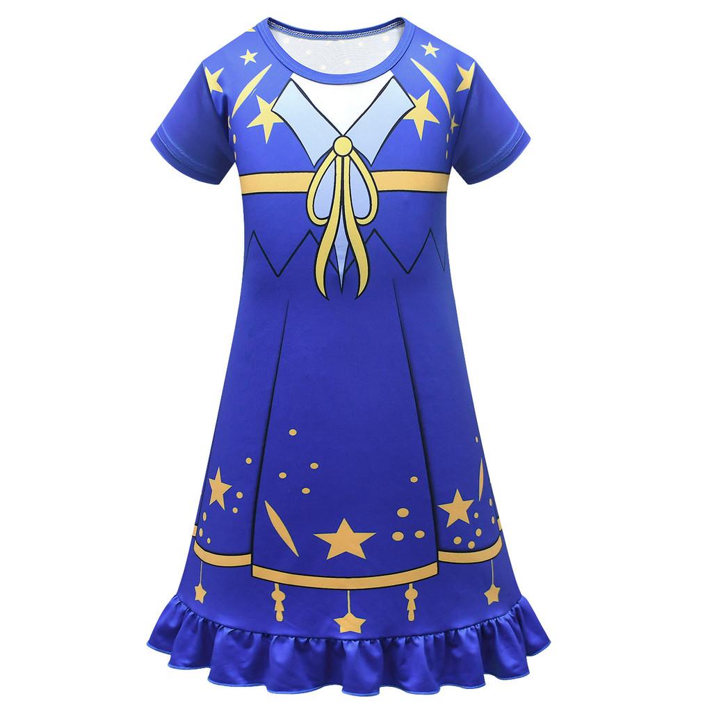 

83103 Kids Girls Lily Lovebraids Print Short Sleeves Dress 160cm синій