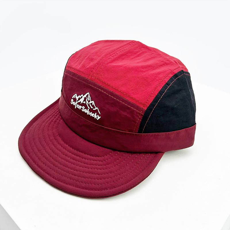 Fashion Hat Retro Color Block Mountain Peak Embroidery Soft Brim  Unisex Summer Outdoor Sunshade Quick-Dry Baseball Cap