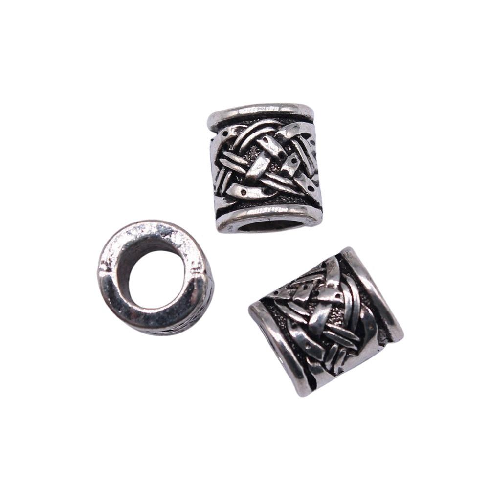 Vintage Floral Pattern Cylinder Beads Antique Style Large Hole Spacers For DIY