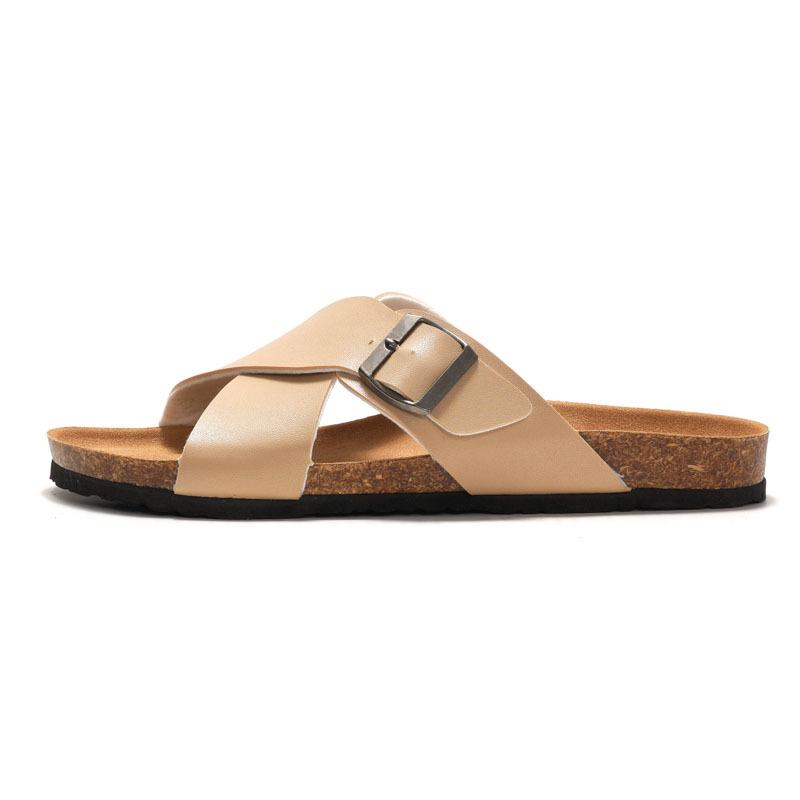 

New Men s Cork Slippers Cross-strap Men s Beach Shoes Casual Cool Slippers Water Pine Students 45 верблюд
