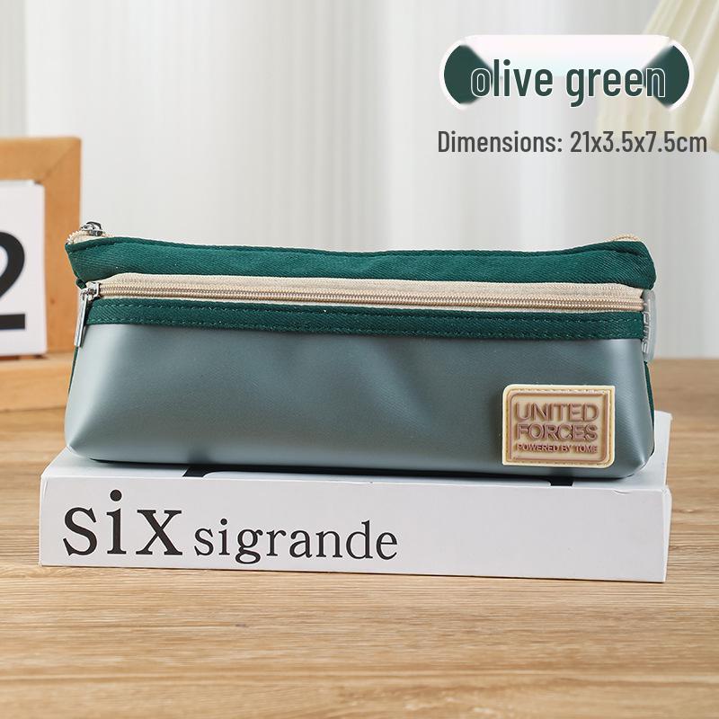 Trendy Japanese Style Transparent Pencil Case - Double Layer Canvas Bag for Girls