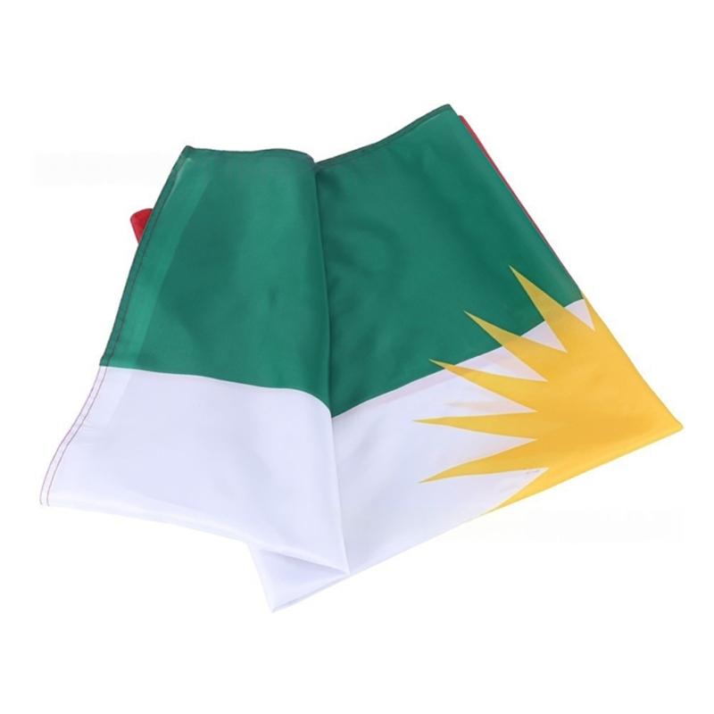 5ft X 3ft Polyester Fabric Kurdistan Country Flag With Reinforced Edges For Sports Activity And Cultural Celebration