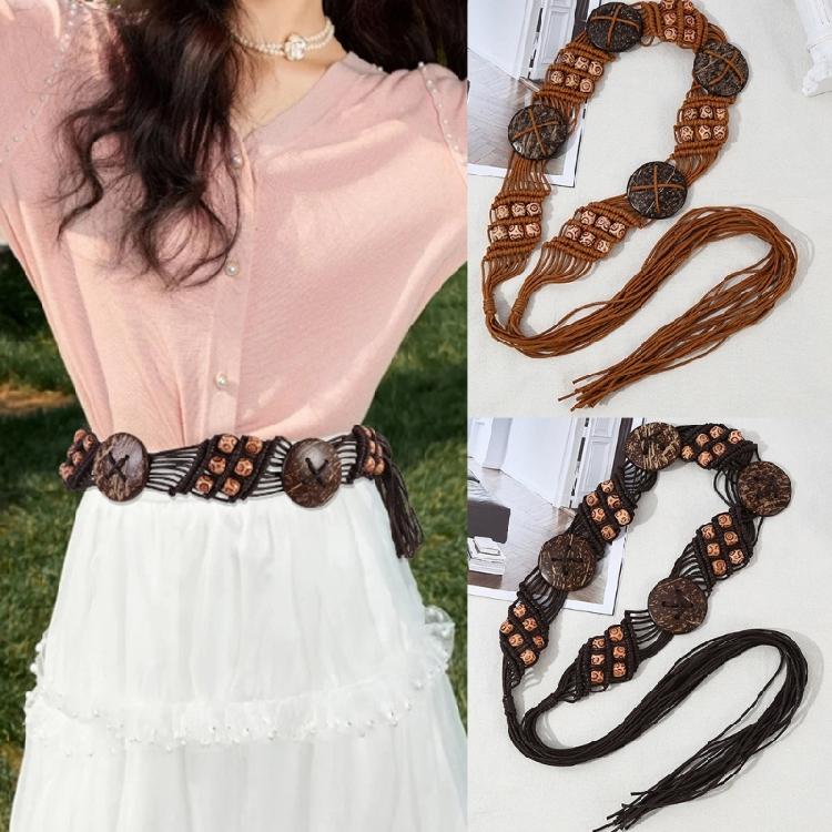 Women Dress Decorative Belt Bohemian Style Fringed Belt Girl Dress Accessories