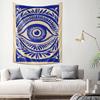 Blue and White Eye of Protection Tapestry Bohemian Wall Hanging for Living Room Decor Unique Nordic Style