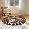 Vintage Coffee Hummingbird Round Area Rug, Soft Non-Slip Machine Washable Floor Mat for Kitchen Coffee Bar Home Decor