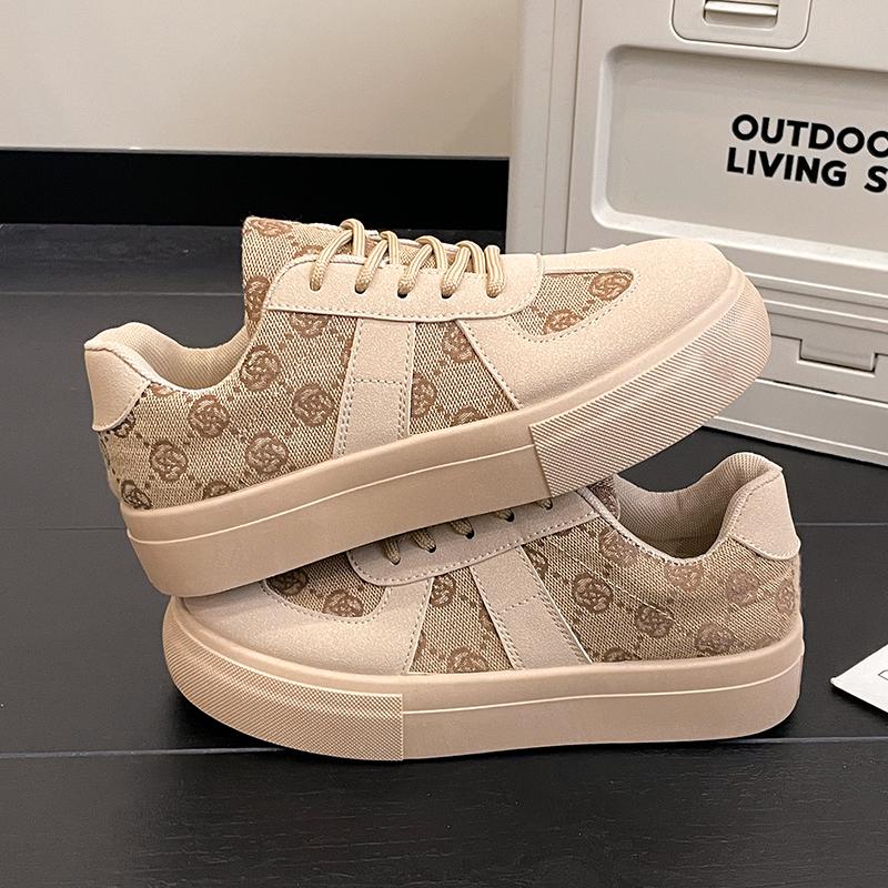 New Comfortable Retro Style Color Matching Casual Sneakers Wear-resistant Flat-soled Lace-up Zapatos Mujer Flat Shoes