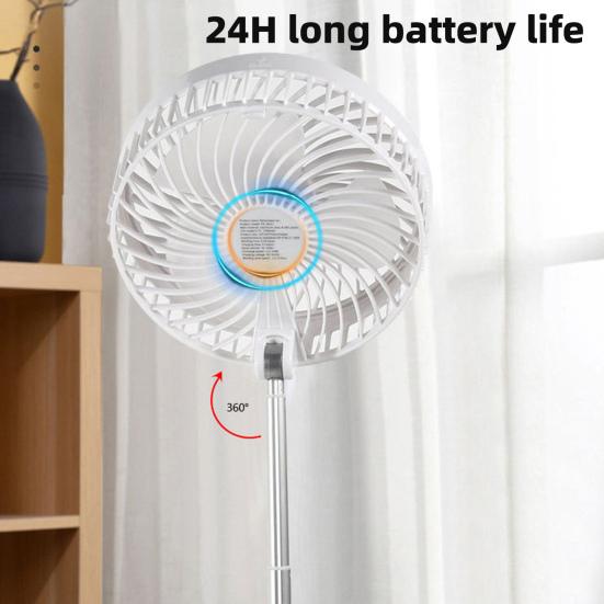 Trådløs Sammenleggbar Vifte med Fjernkontroll Sterk Luftstrøm Lav Støy Energisparende Oppladbar Justerbar Høyde Kjølevifte